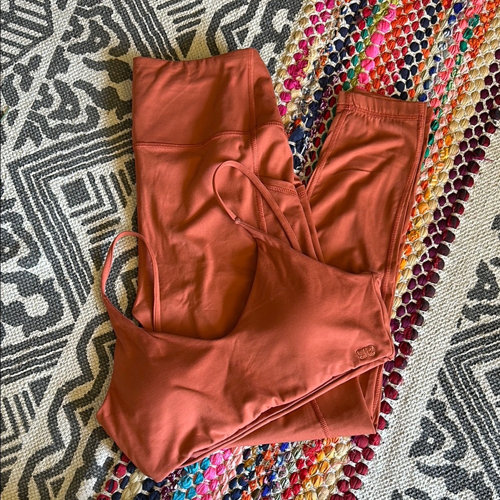 Rust Sports Bra and Leggings Set